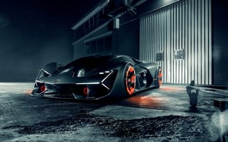 Картинка lamborghini, черные, оранжевые, ламборгини, суперкары, италия, гиперкар