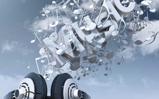 Картинка небо, музыка, отлично, наушники