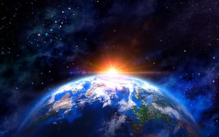 Картинка galaxy, абстрактные, синие, галактика, космос, звезды, земля