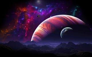 Картинка космос, фиолетовые