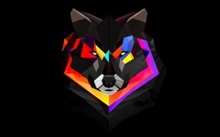Картинка 3d, polygon wolf, абстрактные, 3д, волк, многоугольник