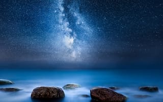 Картинка 7 plus, android, nokia 7 plus, природа, небо, ночь, андроид, озеро, стандартные, экран блокировки, нокиа