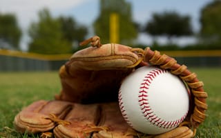 Картинка beisbol, glove, mlb, мяч, спортивные, поле, бейсбол