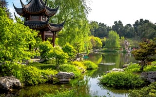 Картинка botanical, gardens, pagoda, usa, америка, сша, японские, калифорния
