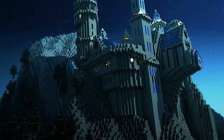 Картинка замок, майнкрафт, стив