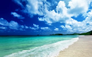 Картинка emerald ocean, море, пляж, океан, тропические, рай, берег, изумруд
