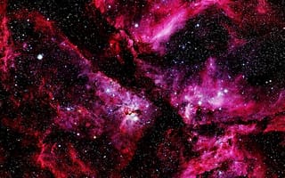 Картинка galaxy, галактика, розовые, звезды, вселенная, космос