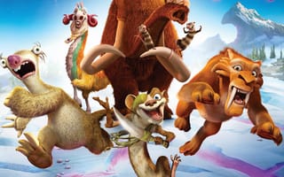 Картинка 20th century fox, diego, ice age, manny, лед, лиса, эпоха