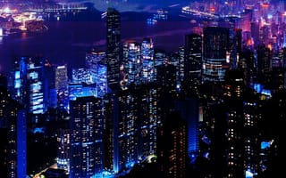 Картинка абстрактные, новый, темные, ночь, город, здания