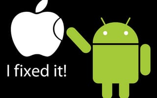 Картинка android, apple, droidapple, логотипы, забавные, андроид, эпл, комедия
