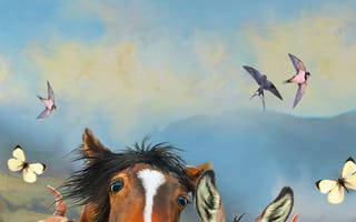 Картинка cow, animals selfie, милые, забавные, животные, лошадь, свинья, овца, селфи, курица, осел