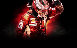 Картинка f1, ferrari, iceman, kimi, raikkonen, феррари, гонка, формула 1, водитель