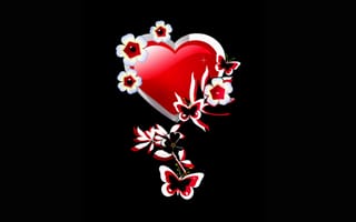 Картинка hearts butterfly 3, дизайн, сердце, бабочки