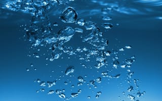 Картинка абстрактные, синие, вода, море, пузыри