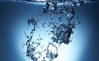 Картинка абстрактные, синие, вода, пузыри