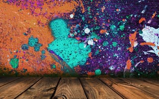 Картинка abstract wall, wooden planks, абстрактные, стена, граффити, деревянные