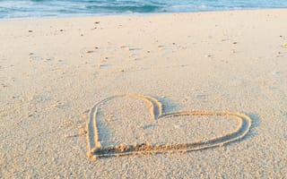 Картинка love, beach heart, любовь, сердце, пляж, валентинка