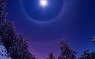 Картинка ночь, пейзаж, зима