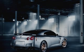 Картинка 1080p, gtr, hd, nissan, синие, темные, скорость, ниссан