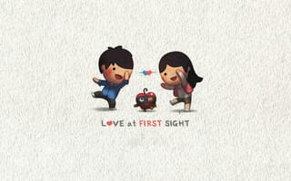 Картинка love, love at first sight, любовь, рисунки, первый