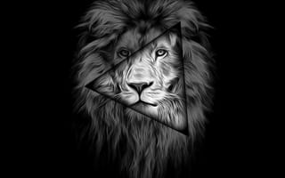 Картинка лев, треугольник