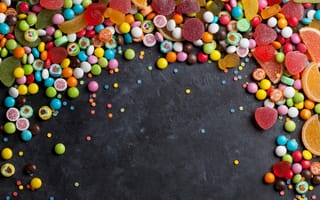 Картинка желтые, оранжевые, конфеты, сахар, сладости, желе