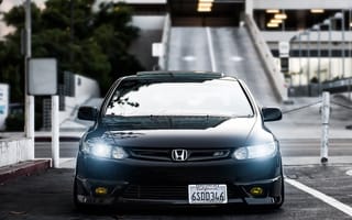 Картинка honda, черные, спортивные, тюнинг, хонда, цивик
