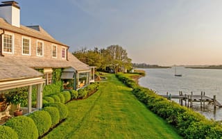 Картинка hamptons, luxury, waterfront way, вода, море, закат, роскошные, дом, путь