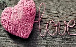 Картинка love, thread, любовь, сердце, романтика, дерево, нить