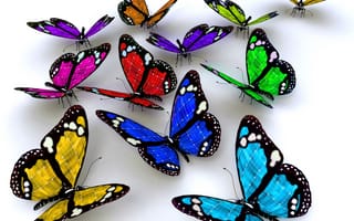 Картинка abstract colorful, colorful butterlies, абстрактные, красочные, бабочки