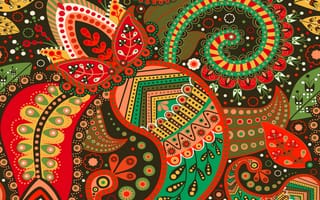 Картинка art, абстрактные, дизайн, арт, красочные, шаблон, цветочные, индия, восточные