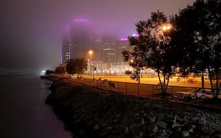 Картинка fogy, природа, ночь, город