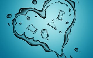 Картинка aqua love heart, любовь, синие, милые, сердце, пара, поцелуй, день, валентинка, лед, аква