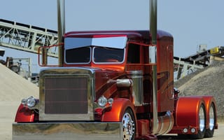 Картинка peterbilt, красые, америка, грузовик