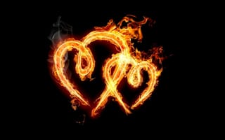 Картинка love heart flames, любовь, сердце, огонь