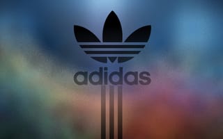 Картинка adidas, черные, синие, красые, логотипы, золотые, адидас, размытые