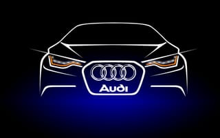 Картинка audi, синие, дизайн, ауди, набросок
