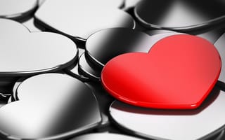 Картинка chrome hearts, love, red heart, любовь, красые, сердце, хром