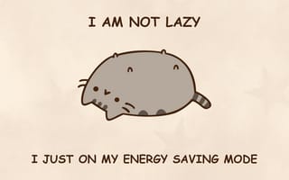 Картинка i am not lazy, коты, энергетики, ленивый, неко