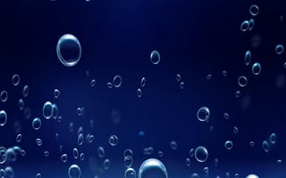 Картинка bubbles water, blue bubbles, абстрактные, синие, вода, пузыри