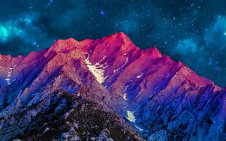 Картинка синие, розовые, космос, горы