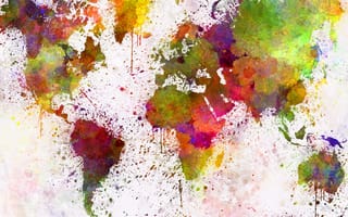 Картинка countries, абстрактные, мир, карта, акварель