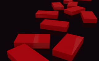 Картинка 3d, blender, domino, glossy, path of bricks, черные, красые, 3д, путь, кубы, кирпичи