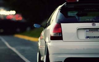 Картинка back, honda, jdm, белые, хонда, цивик