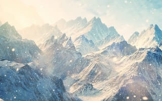 Картинка снег, горы