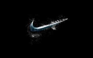 Картинка nike, черные, логотипы, найк, спортивные, серебряные