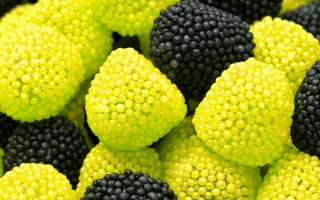 Картинка barries, черные, красые, желтые, еда, фрукты
