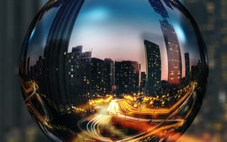 Картинка toronto city, ночь, пейзаж, цветные, город, торонто