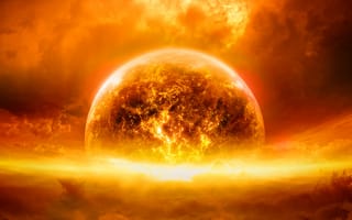 Картинка apocalypse, burning earth, абстрактные, природа, космос, облака, огонь, земля, горящий
