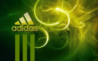 Картинка adidas, логотипы, зеленые, неоновые, огни, адидас, изгибы